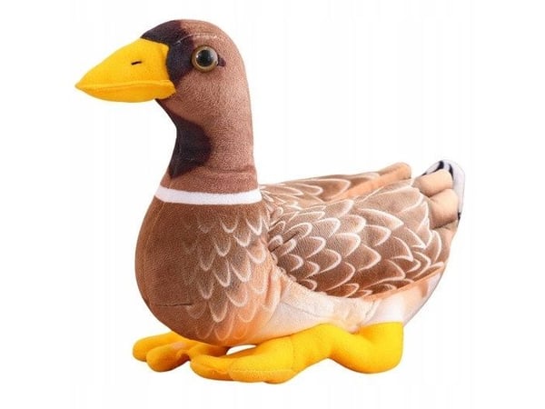 Pehmo maskotti halattava ankka ruskea ja keltainen 28cm