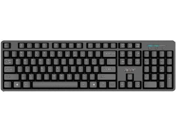 Acer USB Wired Keyboard, Täysikokoinen (100 %), Langallinen, USB, QWERTY, musta