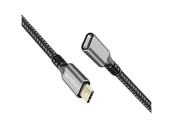 LogiLink CUA0109, 2 m, USB C, USB C, USB 3.2 Gen 1 (3.1 Gen 1), 5 Gbit/s, Sort, Grå