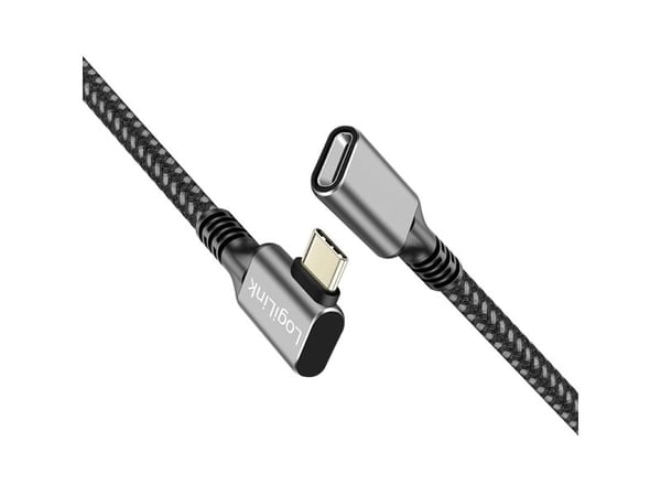 LogiLink CUA0111, 1 m, USB C, USB C, USB 3.2 Gen 2 (3.1 Gen 2), 10 Gbit/s, Sort, Grå