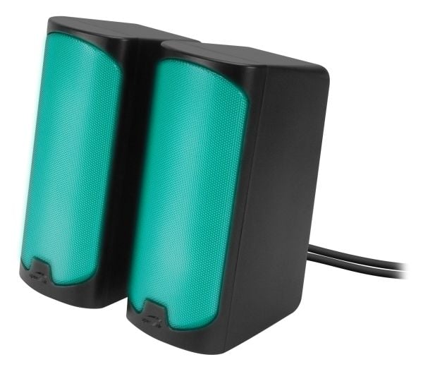 SPEEDLINK TONOS RGB, 2.0 kanaler, Ledning & Trådløs, 6 W, 100 - 20000 Hz, 4 O, Sort