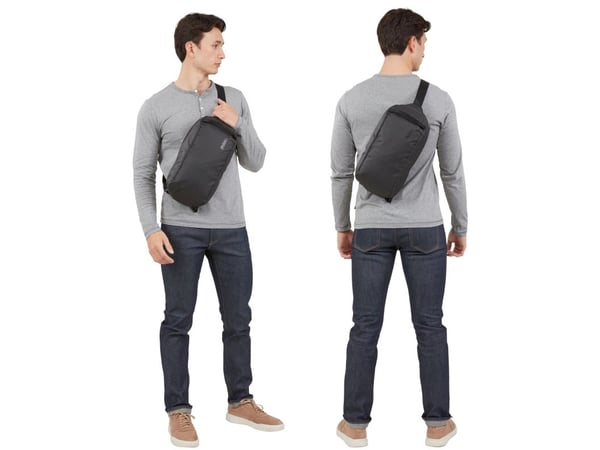 Thule Tact TACTSL08, Mann, Diagonalt hengende bag, Glidelås, Mobillomme, Nøkkellomme, Pennelomme, Nettbrettslomme, Glidelåslomme, 17,8 cm (7"), Sort