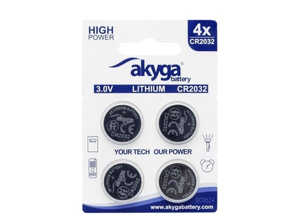Akyga - Batteri - 3V 4 x CR2032 - Li/MnO2 - 210 mAh