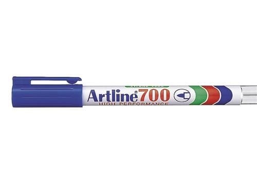 Permanent marker, Artline 700, 0,7 mm, blå, pakke a 12 stk