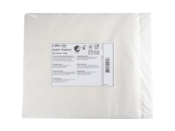 Pergament-ark, ABENA Cater-Line, 42x34cm, bleget, papir/virgin