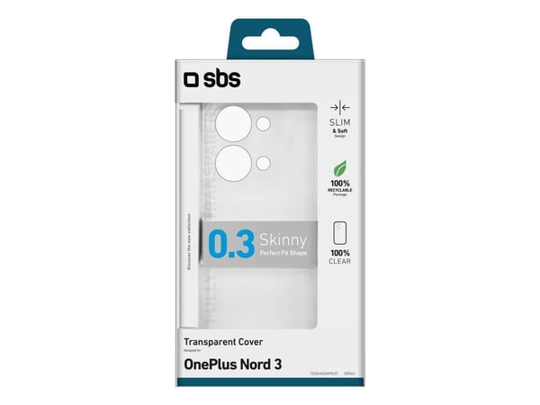 SBS Skinny Cover OnePlus Nord 3:lle. Läpinäkyvä