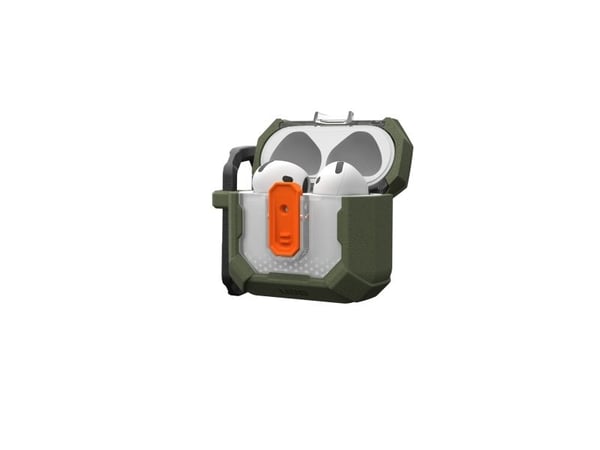 UAG Plasma Series - Boksdeksel for ladeboks for tådløse ørepropper - termoplast-polyuretan (TPU), polykarbonat - olivengrå - for Apple AirPods 4