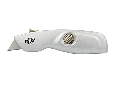 WEDO Safety Cutter ALU, trapesformet blad, sølvfjærbelastet blad - trekkes automatisk inn, - 1 stk (78 808)