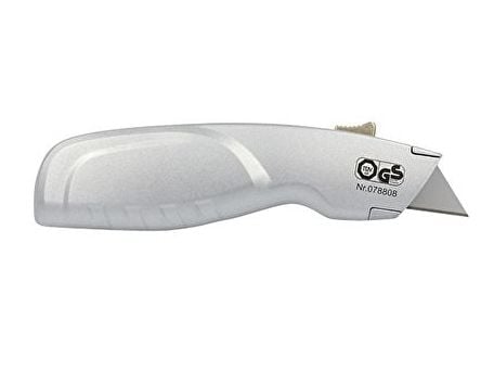 WEDO Safety Cutter ALU, trapesformet blad, sølvfjærbelastet blad - trekkes automatisk inn, - 1 stk (78 808)