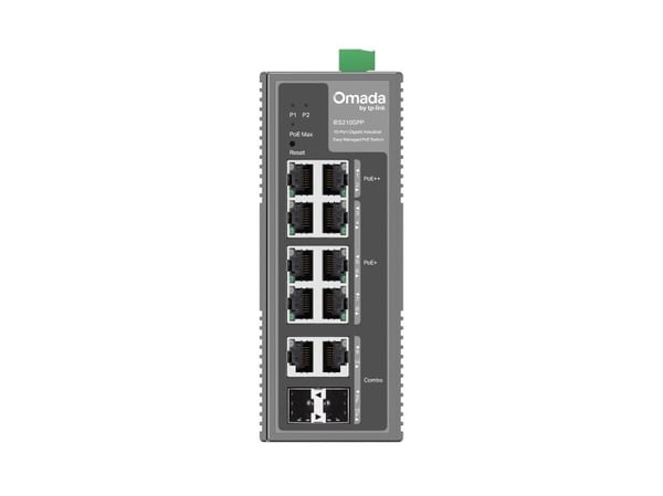 TP-Link Omada IES210GPP, Administreret, Gigabit Ethernet (10/100/1000), Strøm over Ethernet (PoE), Stativ-montering, DIN-skinne