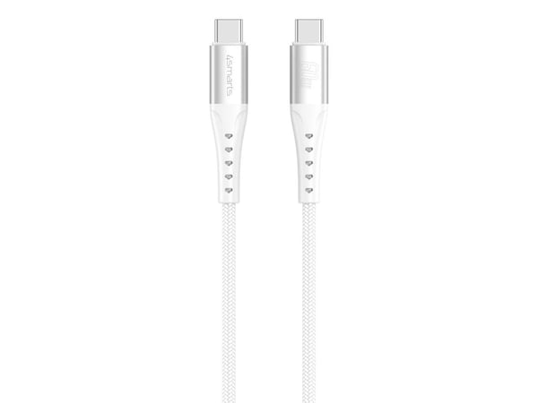 4smarts PrimeCord - USB-kabel - USB-C (hann) til USB-C (hann) - USB 2.0 - 20 V - 3 A - 1.5 m - USB-C Power Delivery (60W) - hvit