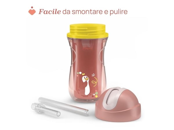 Chicco 00006991150000, Single, 0,266 l, Rosa, Plast, Silikon, Bägare, Universal