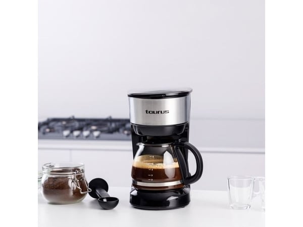 Taurus Verona 6 Inox, Suodatinkahvinkeitin, Jauhettu kahvi, 600 W, Musta, Ruostumaton teräs