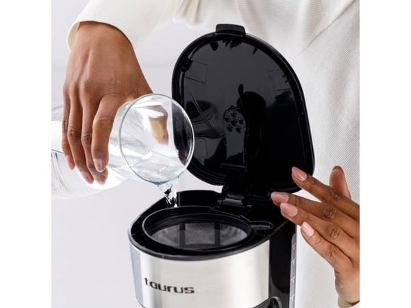 Taurus Verona 6 Inox, Suodatinkahvinkeitin, Jauhettu kahvi, 600 W, Musta, Ruostumaton teräs