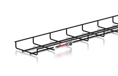 Csslr Plus Gitterbakke, højde 35 mm, bredde 150mm, længde 3000 mm tråd Ø4,0 mm Sort BK8 Zink, uden samlebeslag. - (3 meter)