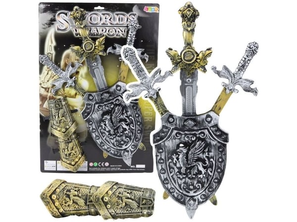 Knight Set 3 miekkoja kilpi Suojat Realistinen koristeet