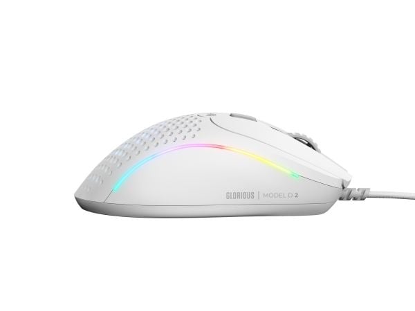 Glorious Gaming Model D 2 Wired, Oikeakätinen, Optinen, USB A-tyyppi, 26000 DPI, Valkoinen