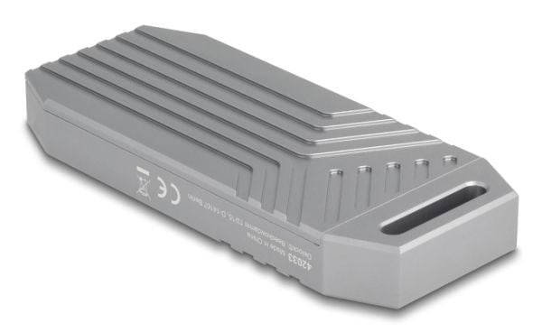 Delock - Drevkabinett - 40 Gbps, tool free - M.2 - M.2 NVMe Card / PCIe (NVMe) - USB-C - grå