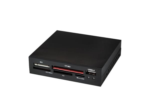 LogiLink Cardreader 3,5“ USB 2.0 All-in-1+USB - Kortleser - alt-i-1 (CF I, CF II, MS, MS PRO, MMC, SD, MS Duo, xD, MS PRO Duo, RS-MMC, microSD, SDH...