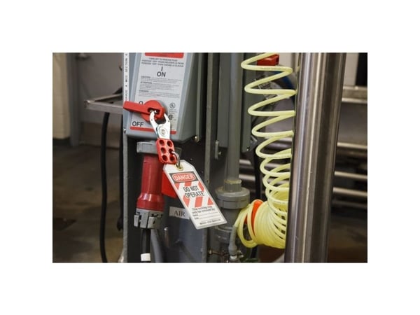 Hasp Lockout LOTO-64 m/tab stål 1'' rød