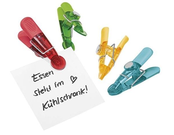 WEDO muistiinpanomagneettipidike GLOSSY, 4 magneetin sarja, jossa käytännöllinen muoviklipsi, - 1 kpl (64 22099)