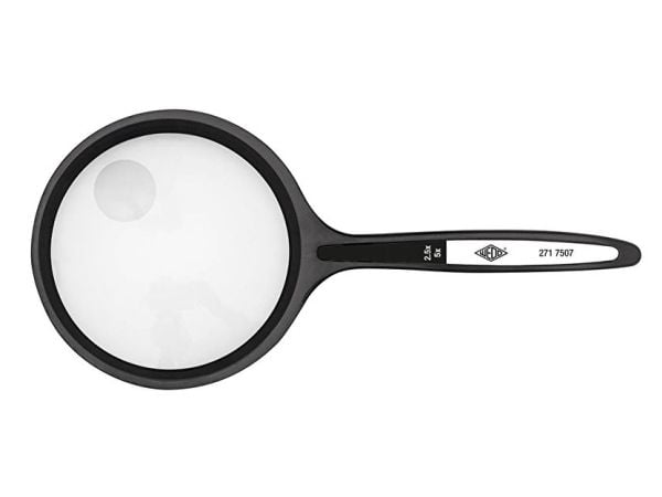 Wedo 271 7507, 59 mm, 11 mm, 127 mm, Håndholdt forstørrelsesglass, Sort, Plast
