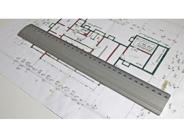 WEDO linjaler Wedo aluminiumslinjal 30 cm 30 cm sølv