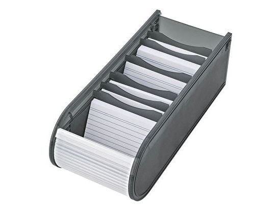 WEDO-korttilaatikko DIN A8 500 kortille harmaa, rullansulkimella ( 2508012 )
