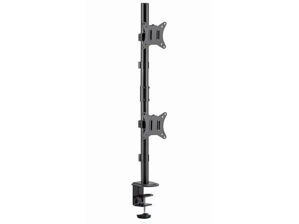 Gembird MA-D2-02 - Monteringssett (skrivebordsmontering, clamp 10-85 mm, grommet mount 10-40 mm) - for 2 skjermer - stål, plastikk - svart - skjerm...