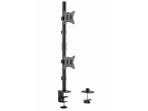 Gembird MA-D2-02 - Monteringssett (skrivebordsmontering, clamp 10-85 mm, grommet mount 10-40 mm) - for 2 skjermer - stål, plastikk - svart - skjerm...