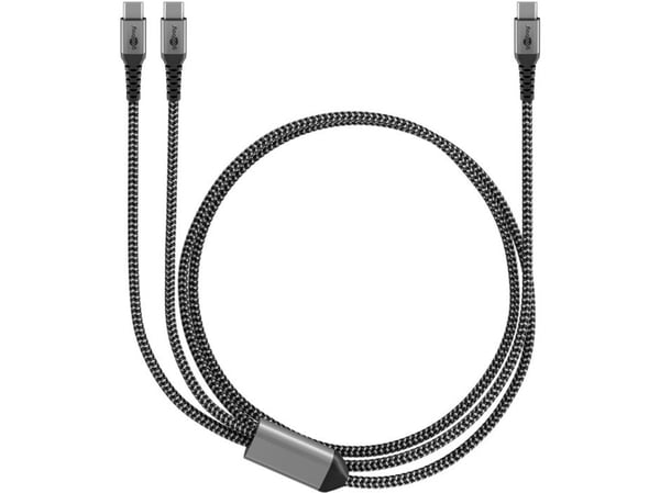 USB-C™ tekstiilikaapeli, 60 W, virtalähde, 1,5 m, harmaa
