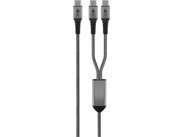 USB-C™ tekstiilikaapeli, 60 W, virtalähde, 1,5 m, harmaa