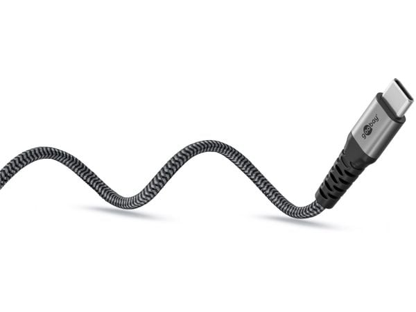 USB-C™ tekstiilikaapeli, 60 W, virtalähde, 1,5 m, harmaa