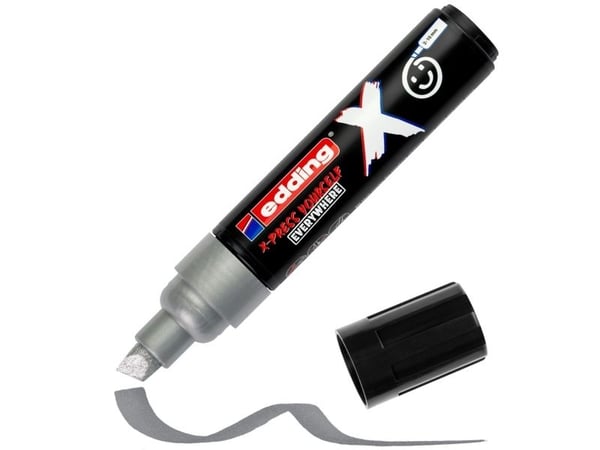Edding 6900 X Multimarker, Blå, Sølv, Turkis, Meisel tupp, Resirkulert plast, Wood/laminate, 2 mm, 1 cm