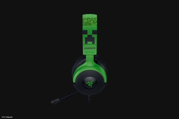 Razer Kraken V4 X - Minecraft Edition - hodesett - full størrelse - kablet - USB-C - lydisolerende