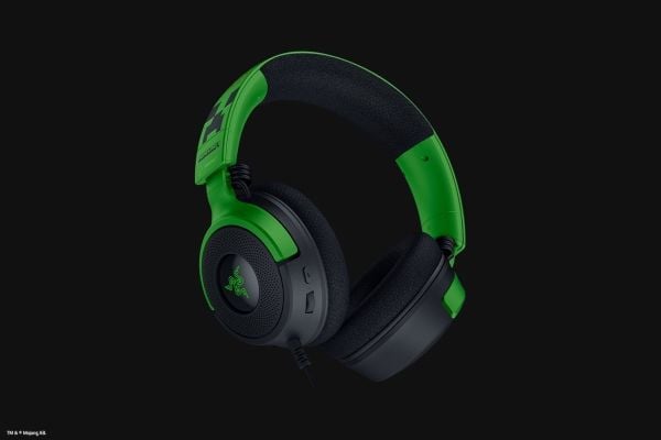Razer Kraken V4 X - Minecraft Edition - hodesett - full størrelse - kablet - USB-C - lydisolerende
