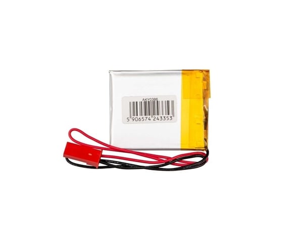 Akyga AKY0386, Batteri, Sølv, Lithium-Ion (Li-Ion), 400 mAh, 3,7 V, 30 mm