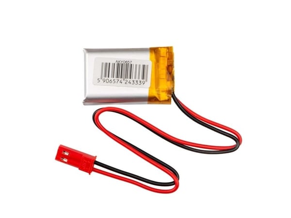 Akyga AKY0657, Batteri, Sølv, Lithium-Ion (Li-Ion), 300 mAh, 3,7 V, 20 mm