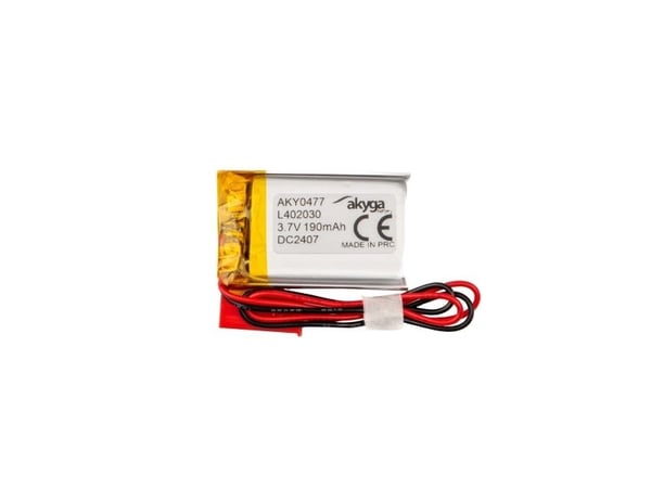 Akyga AKY0477, Akku, Hopea, Litiumioni (Li-Ion), 190 mAh, 3,7 V, 20 mm