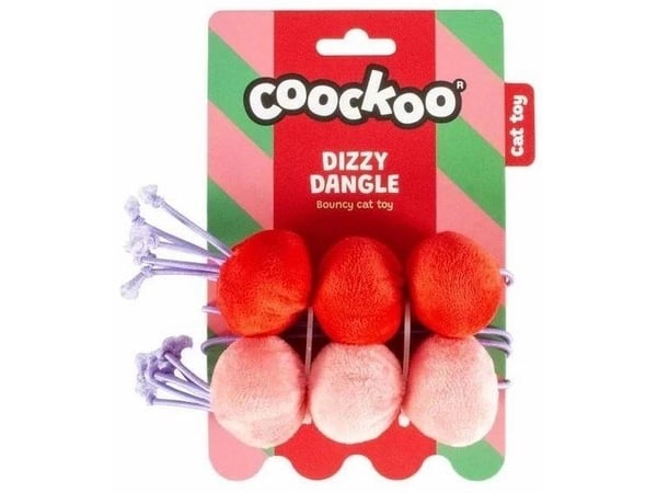 COOCKOO plysj leketøy for katt - baller - rosa - 60 cm