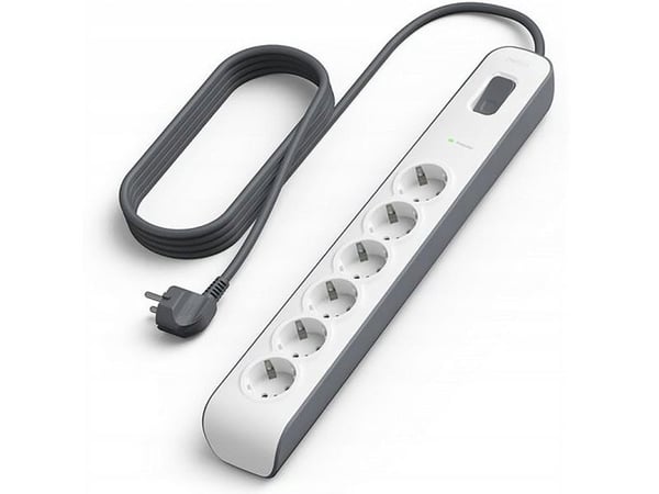 Belkin BSV603VF2M-V2, 6 AC-pistorasia(a), Harmaa, Valkoinen