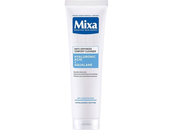 MIXA_Lab Hydra Comfort ansiktsvaskegel mot tørrhet hyaluronsyre og squalane 150ml