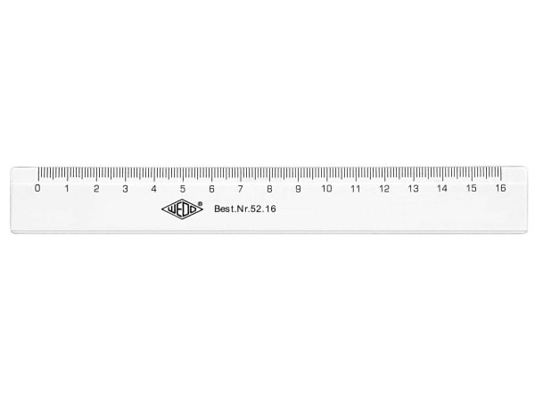 WEDO viivoittimet Wedo muovinen viivoitin 16 cm 18 cm läpinäkyvä