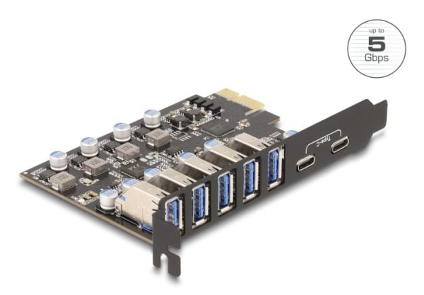 Delock - USB-adapter - PCIe 2.0 - USB x 5 + USB-C x 2