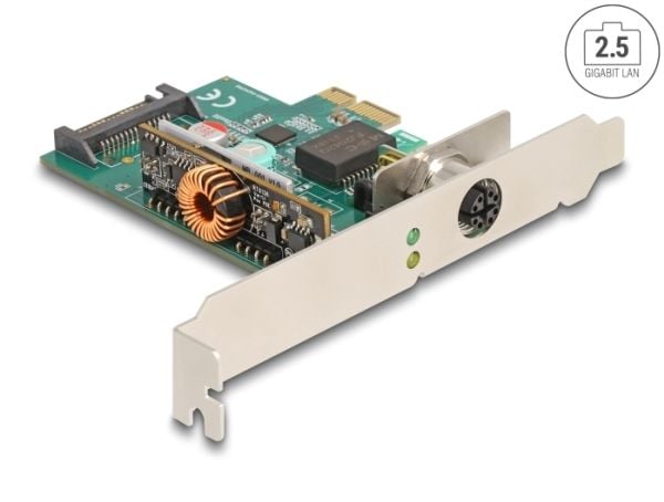 Delock - Nettverksadapter - PCIe 2.1 lav profil - 10/100/1000/2500Base-T (PoE+) x 1