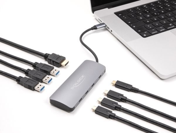 Delock - Dockningsstation - USB-C / Thunderbolt 3 / Thunderbolt 4 - HDMI