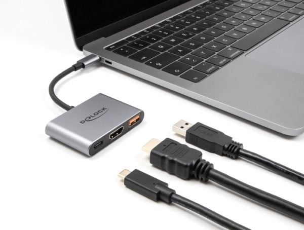 Delock - Dockningsstation - USB-C / Thunderbolt 3 / Thunderbolt 4 - HDMI