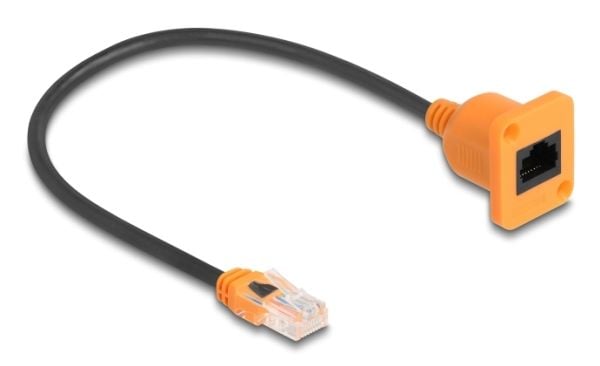 DeLOCK 90803, 0,3 m, Cat5e, U/UTP (UTP), RJ-45, RJ-45, musta, Oranssi