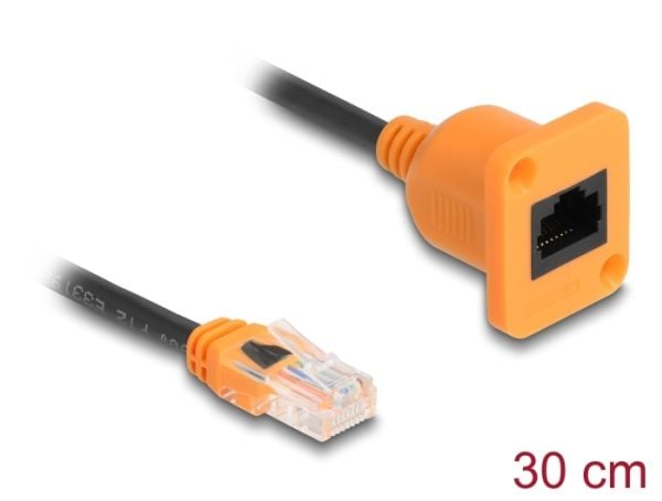 DeLOCK 90803, 0,3 m, Cat5e, U/UTP (UTP), RJ-45, RJ-45, musta, Oranssi