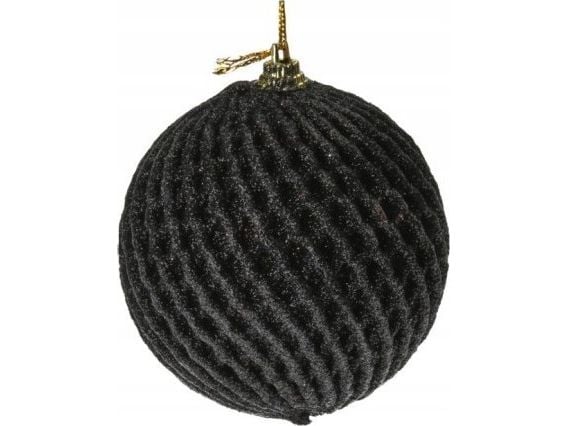 KOOPMAN Mondex julekule med glitter 12 cm svart
